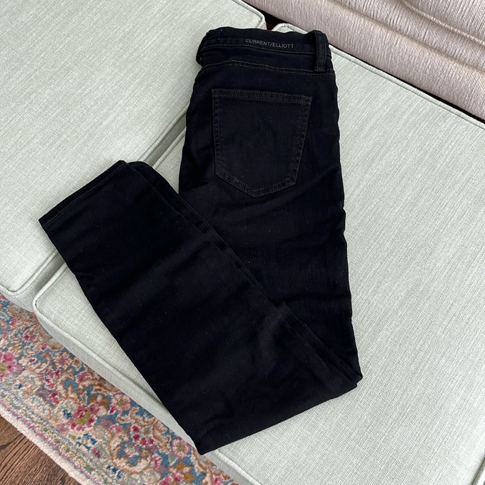 Current/Elliott Black Denim Ankle Jeans